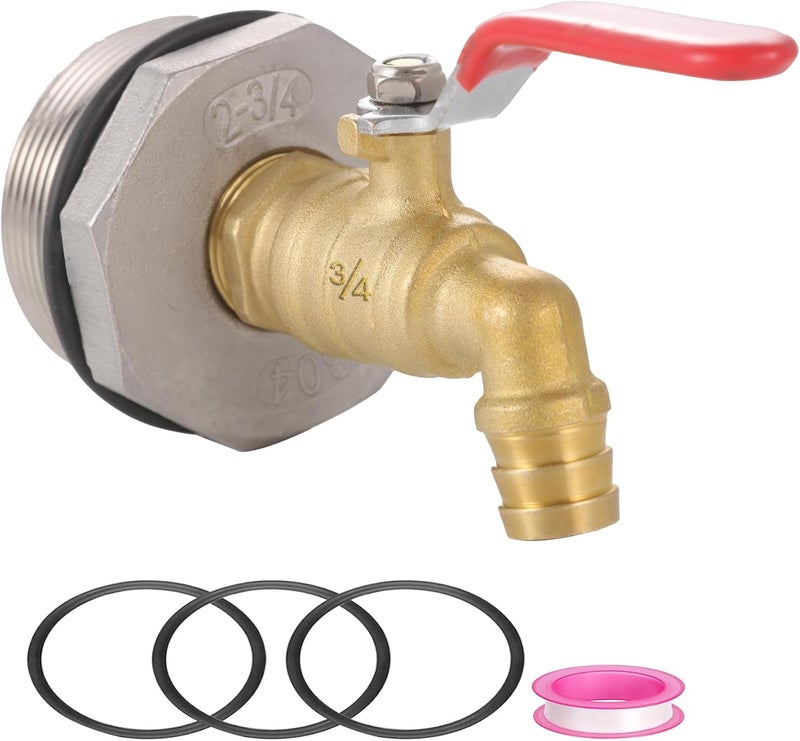 CbeeSo 2" Drum Faucet for 55 Gallon Drum,3/4 inch Brass Rain Barrel Spigot with EPDM Gasket - Image 1